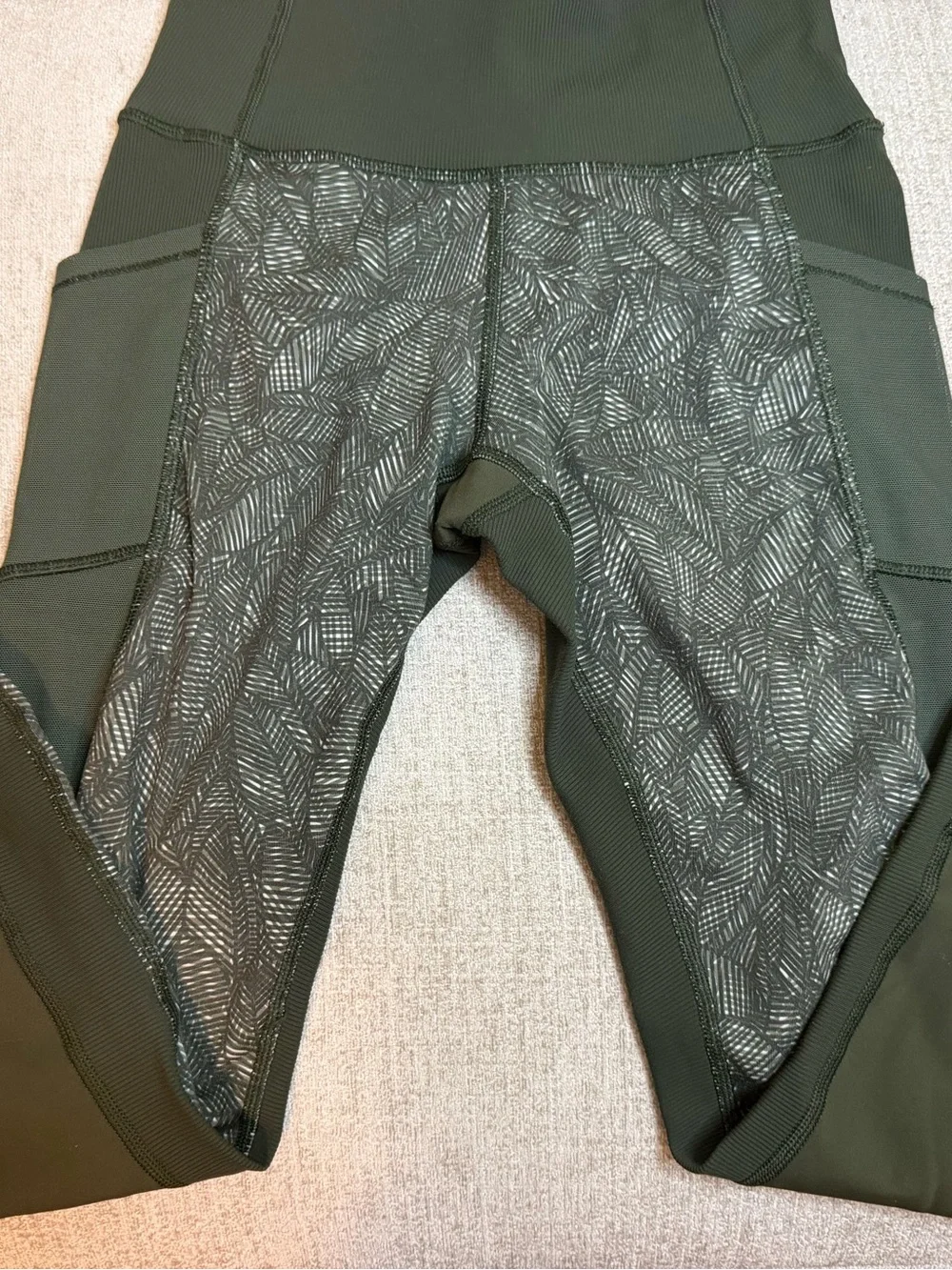 lululemon athletica Olive Green High-Waist Leggings with Side Pockets